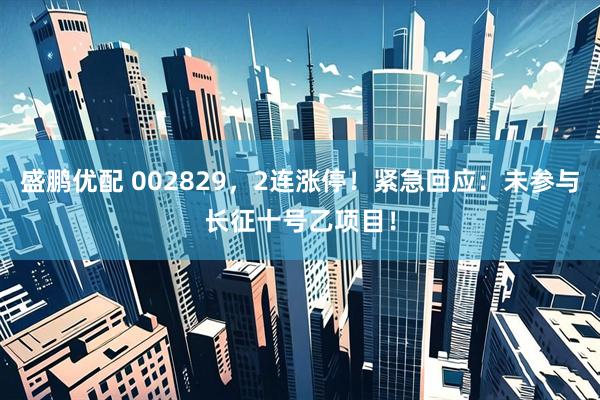 盛鹏优配 002829，2连涨停！紧急回应：未参与长征十号乙项目！